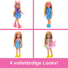 Barbie Chelsea Juego de Muñecas y Armario con Ropa y Accesorios, Juego de 17 Piezas, Plegable para Viajar, Jugar y Guardar, HXN03 Naty Shop Dolls
