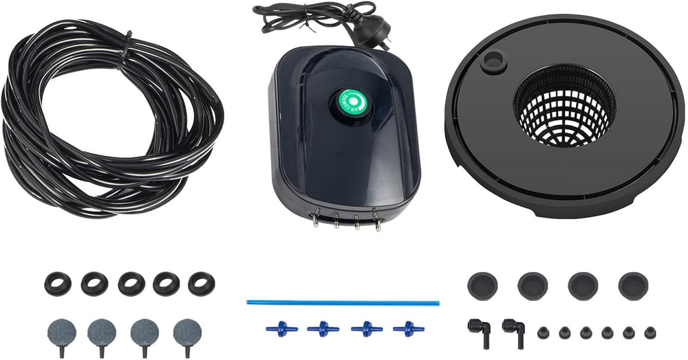 VEVOR DWC Sistema de Cultivo Hidropónico, Sistemas de Cultivo Hidropónico, Cultivo en Aguas Profundas 4 Cubos de 20 Litros, Sistema DWC con Bomba de Aire, Piedras de Aire e Indicador de Nivel de Agua para Vegetales de Hoja