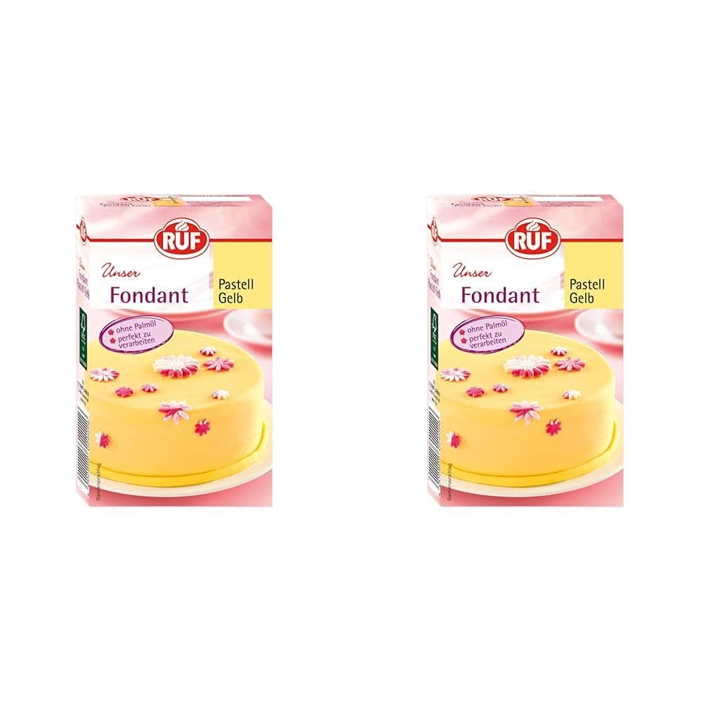 RUF Fondant, potrivit pentru modelarea figurilor, florilor și literelor, 250 grame Glazuri si Decor Naty Shop Galben 2 x 250 grame