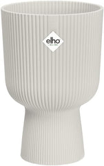 Ghiveci elho Vibes Fold Coupe 14 - Ghiveci de flori de interior - Plastic 100% reciclat - Ø 13,9 x H 21,0 cm - Alb/Alb mătăsos
