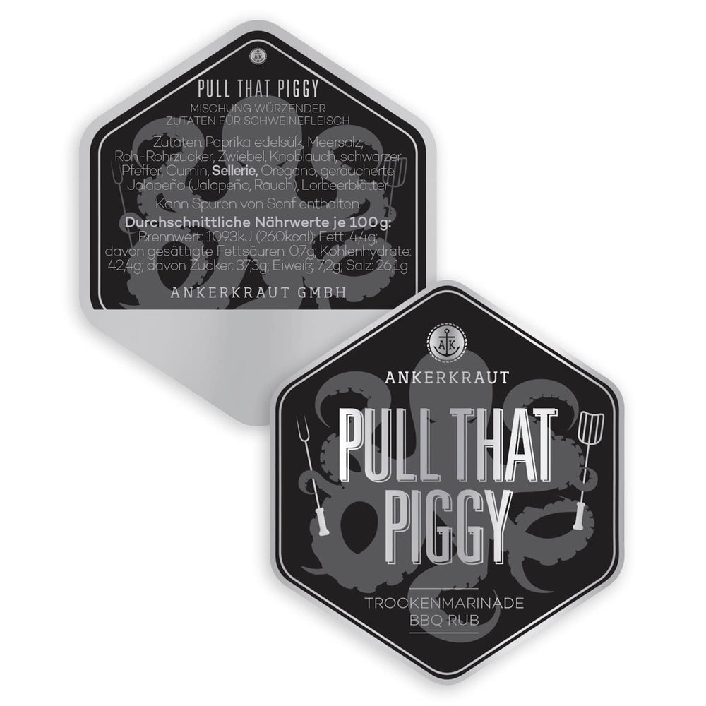 Ankerkraut Pull that Piggy, cerdo desmenuzado BBQ-Rub, Gewürzmischung zum Grillen, 220 g im Streuer