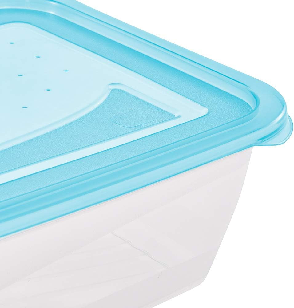Keeeper set de 3 borcane pentru păstrarea alimentelor, 3 x 1,25 l, 20,5 x 15,5 x 6,5 cm, Fredo Fresh, albastru transparent Cutii depozitare alimente Naty Shop