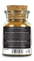 Ankerkraut Currywurst, 90 g en vaso de corcho, Gewürzmischung zum Anmischen selbstgemachter Currywurst-Sauce oder als Topping