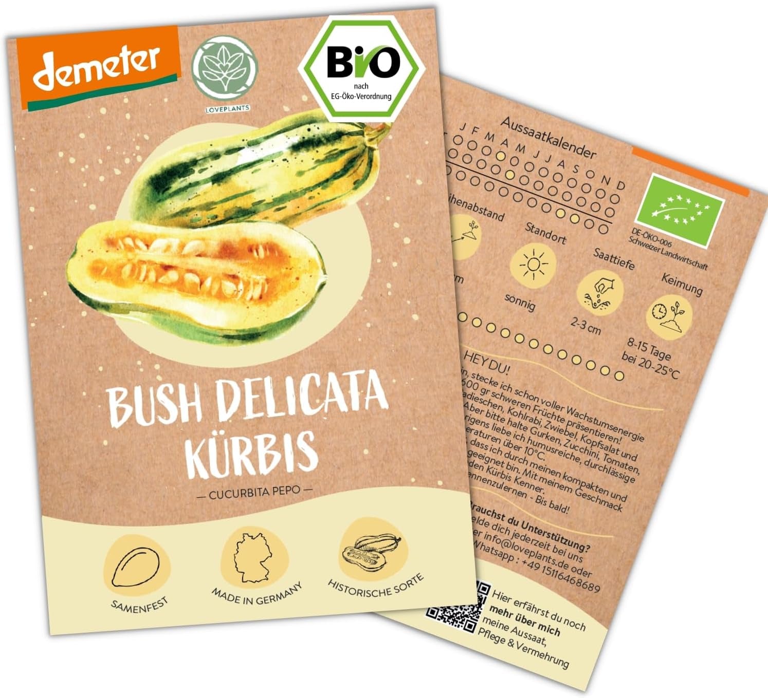 Mini semillas orgánicas de pepino mexicano, 10 semillas de pepino snack, alta tasa de germinación, certificación Demeter y polinización abierta | LOVEPLANTS Balcón Jardín Cama elevada Semillas de hortalizas - Variedades de hortalizas tradicionales