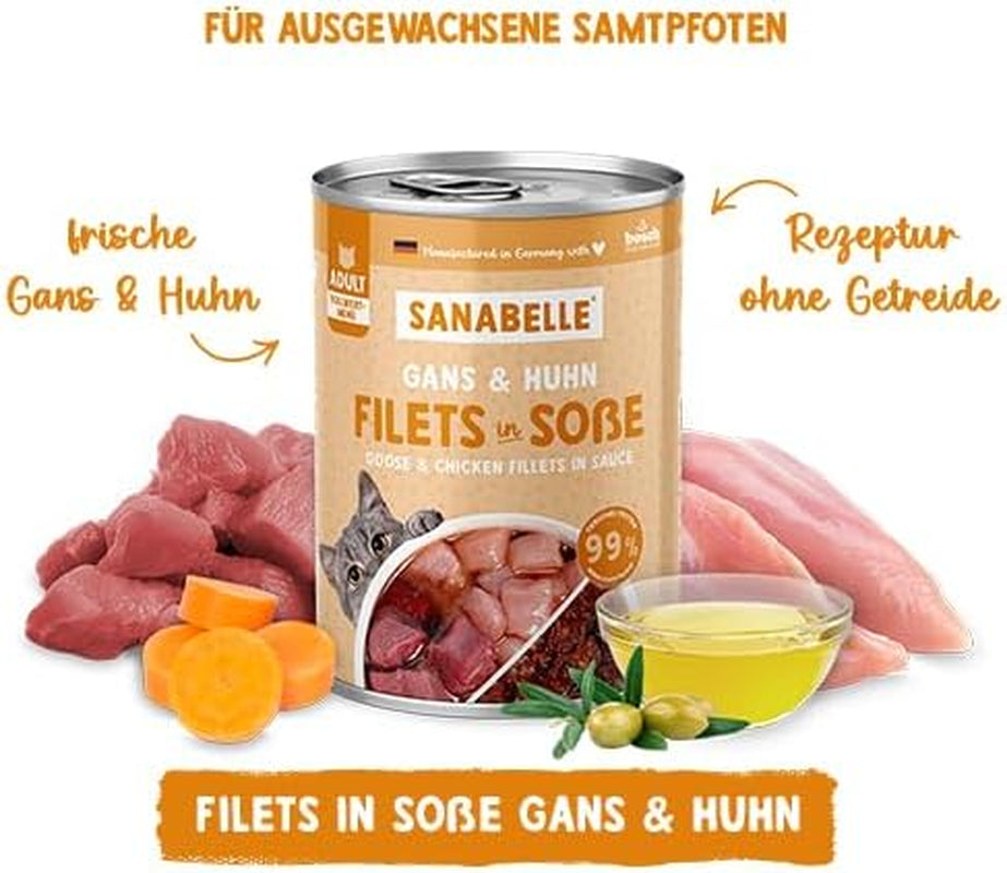 Sanabelle Hrană Umedă Gourmet la Pot cu Gâscă și Pui | 6 x 380 g | 2,28 kg