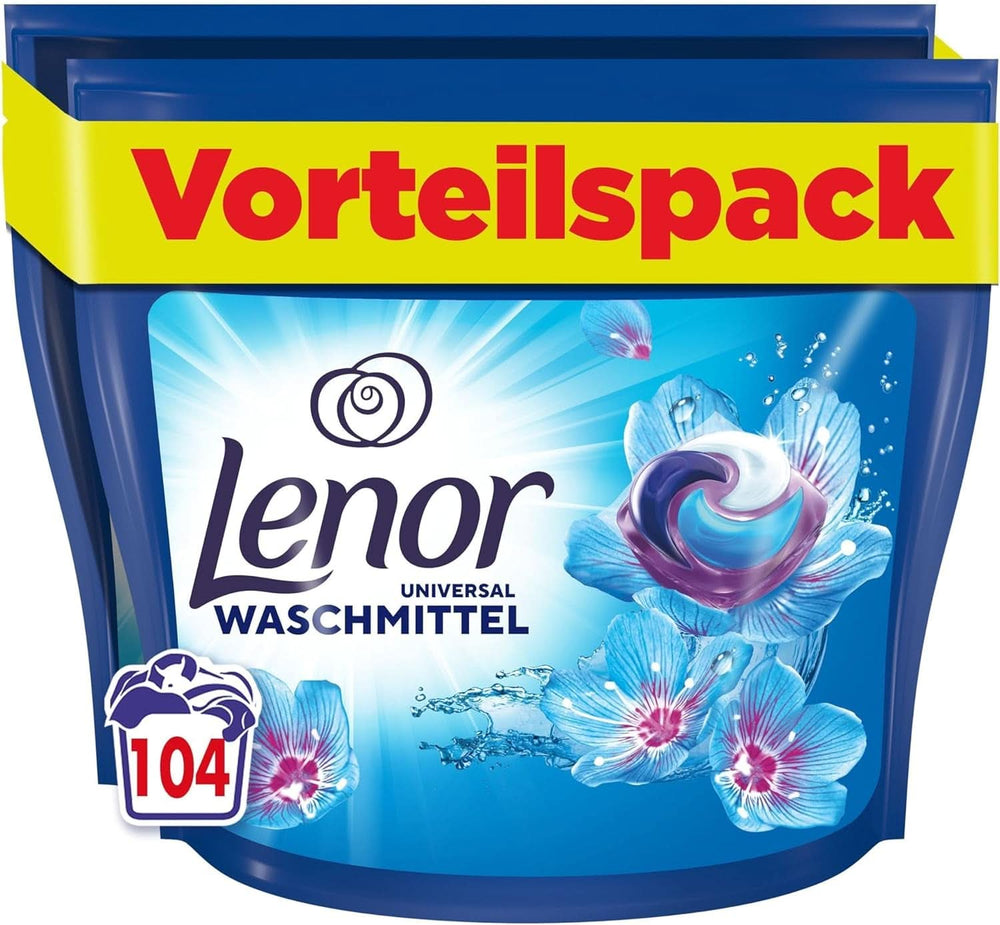 Lenor PODS Detergente todo en 1, 104 cápsulas, frescor 3 veces más prolongado y limpieza profunda incluso lavando en frío Naty Shop Nuevo Modelo