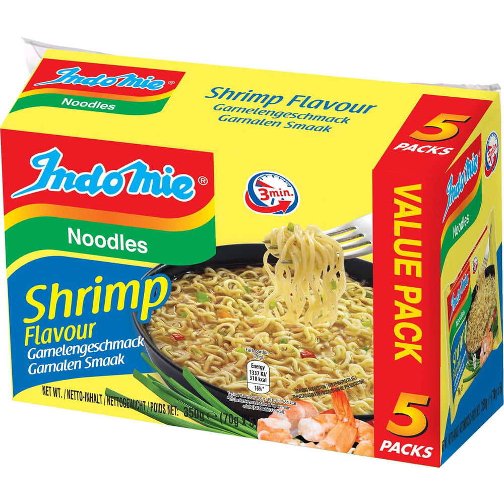 INDOMIE - Fideos instantáneos con gambas, paquete de 5 - (1 x 5 x 70 g)