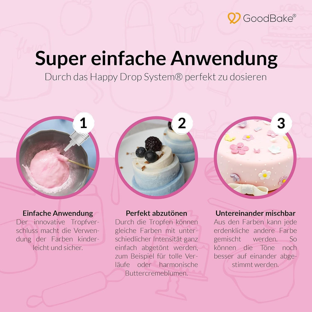 Colorant alimentar Goodbake Pastel Lilac (11 ml) – Colorant alimentar cu doză mare – Pentru colorarea prăjiturilor, fondantului, cremei de unt, macarons-urilor, băuturilor, slime-ului și multor altor obiecte. 100% vegan