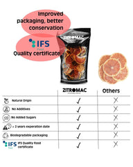 160gr Grapefruit uscat pentru cocktailuri - Fructe uscate fără zahăr pentru cocktailuri, decorațiuni, cofetărie, Crăciun, băuturi - felii uscate 100% naturale fără aditivi Produse deshidratate Naty Shop