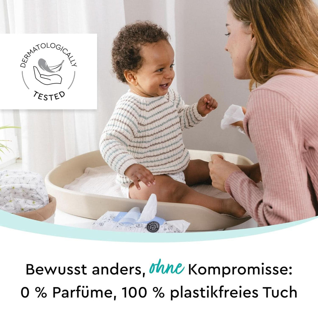 LILLYDOO Baby Feuchttücher Mit 99% Wasser, 10 X 15 Stück (150 Feuchttücher), 100% Plastikfreies Tuch, Ohne Parfüme & Mild Wie Watte Und Wasser (FSC Mix) Servetele Umede Bebelusi Naty Shop