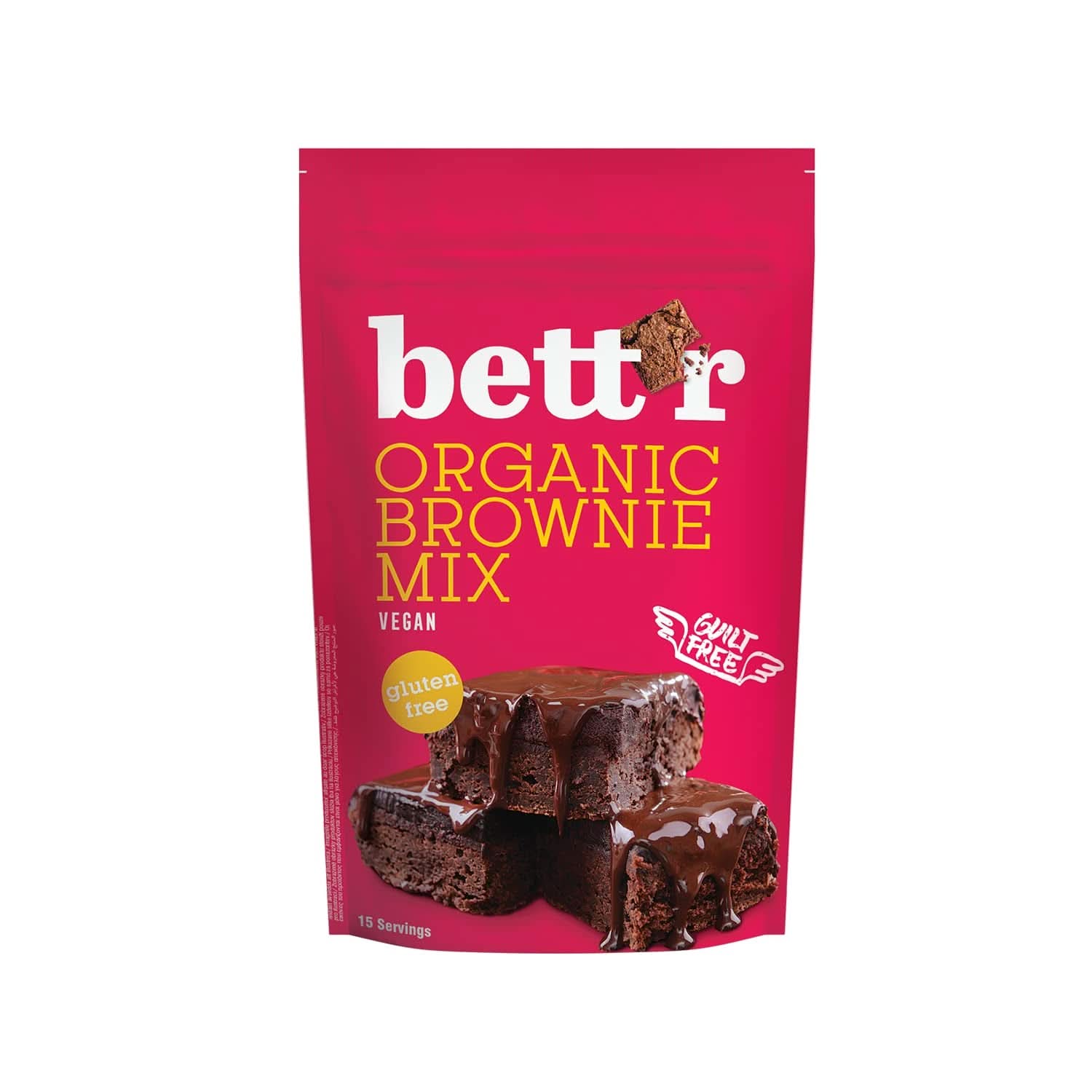 Bettr Organic Brownie Mix - Brownies orgánicos, veganos y sin gluten con rico sabor a cacao, 6 x 400 gramos Kitchen Naty Shop