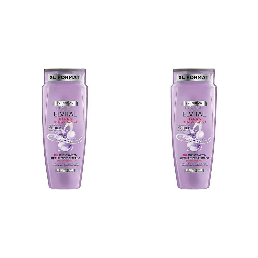 L'Oréal Paris, Șampon hidratant XXL pentru păr strălucitor Duș și baie L'Oréal Paris 2 x 700 ml