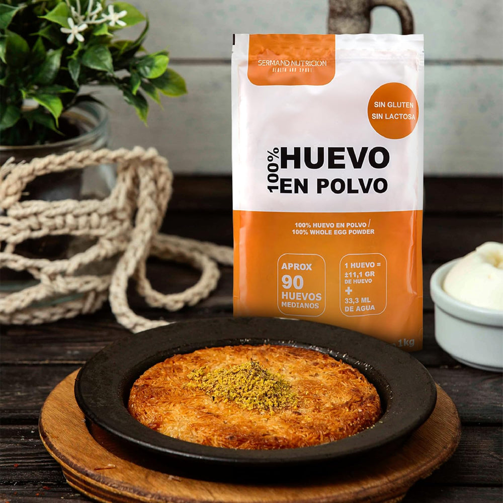 Eipulver aus Freilandeiern (1kg) | Pasteurisiertes Vollei Pulver | Ohne Zusatztoffe | Sin gluten y sin lactosa | Embalaje de vacío en Zip-Beutel