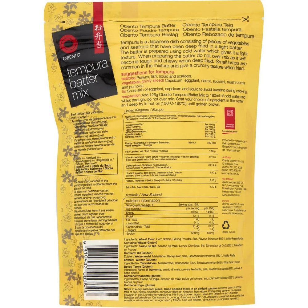 Tempura Batter Mix Tempura Back-Frittiermischung, 500 Gramos Mezcla para hornear y cocinar Naty Shop