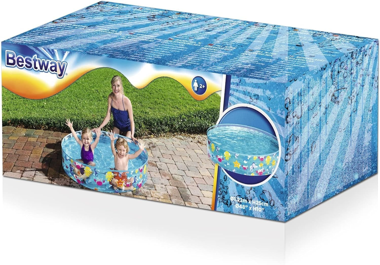 Piscina Infantil Bestway FillN Fun, Sparking Sea, 122 x 25 cm, BW55028, Multicolor, 122 x 122 x 25 cm