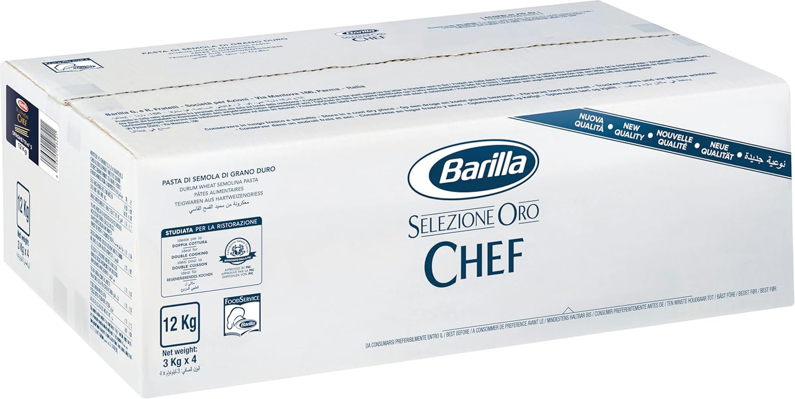 Barilla Selezione Oro Chef Spaghetti n. 5, paquete de 4 (4 x 3 kg)