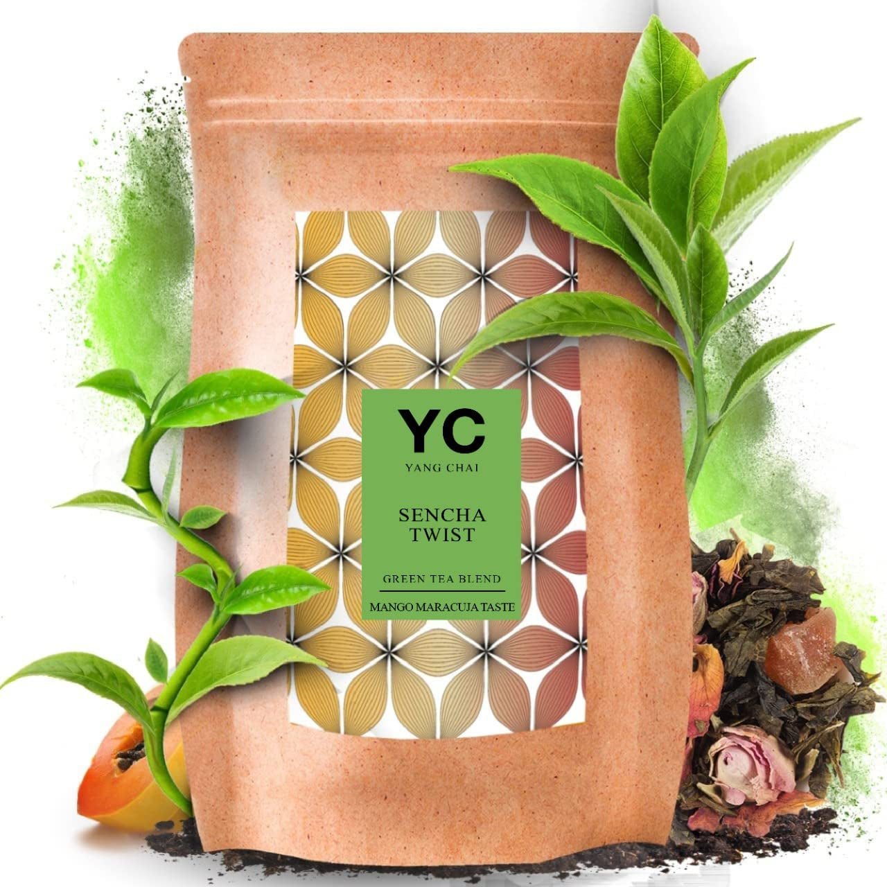 YC Yang Chai Sencha Ceai verde vrac 200 g - Ceai verde japonez cu aromă de mango și maracuja - „Sencha Twist” I 100% natural I Original din Japonia