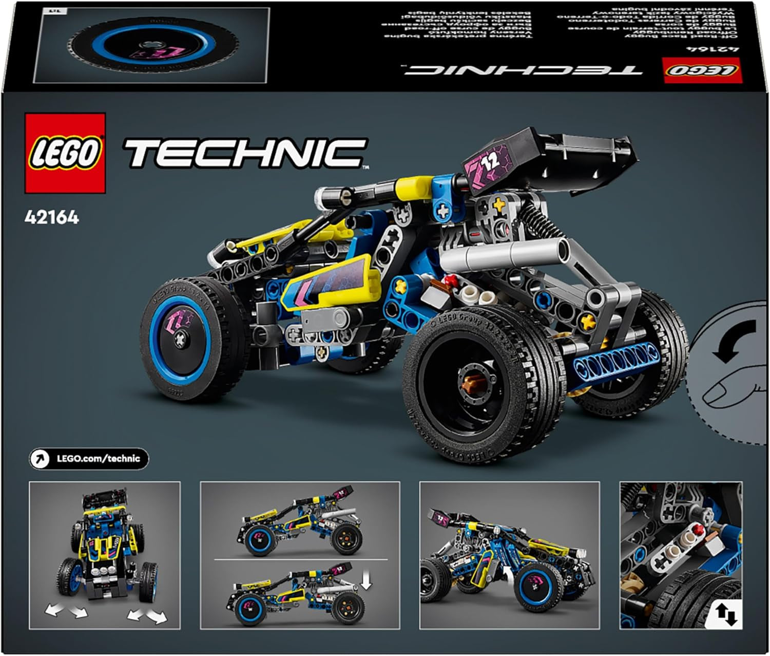LEGO Technic Coche Buggy de Carreras Todoterreno de Juguete para Niños Kit de Construcción de Coche de Carreras Buggy Regalo para Niños y Niñas Modelo de Coche de Rally de 8 Años 42164 Juegos de Construcción Besuche den LEGO-Store