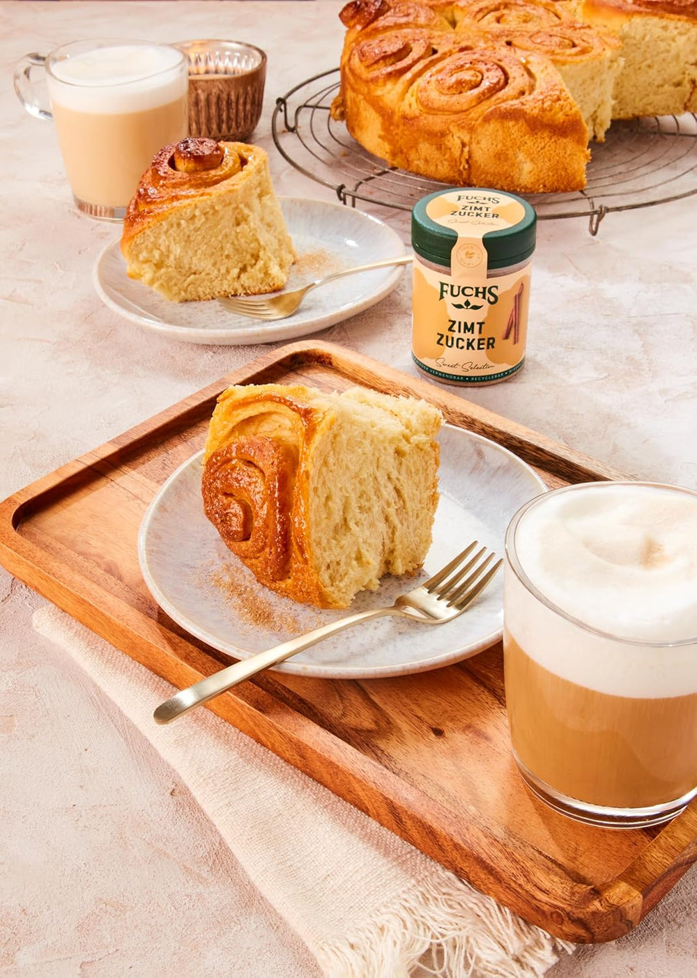 Fuchs Gewürze - Zimt Zucker - Klassiches Gewürz für Milchreis, Pfannkuchen oder Wafeln - aus natürliche Ingrediente - 100 g en wiederverwendbarer, recyclebarer Dosis