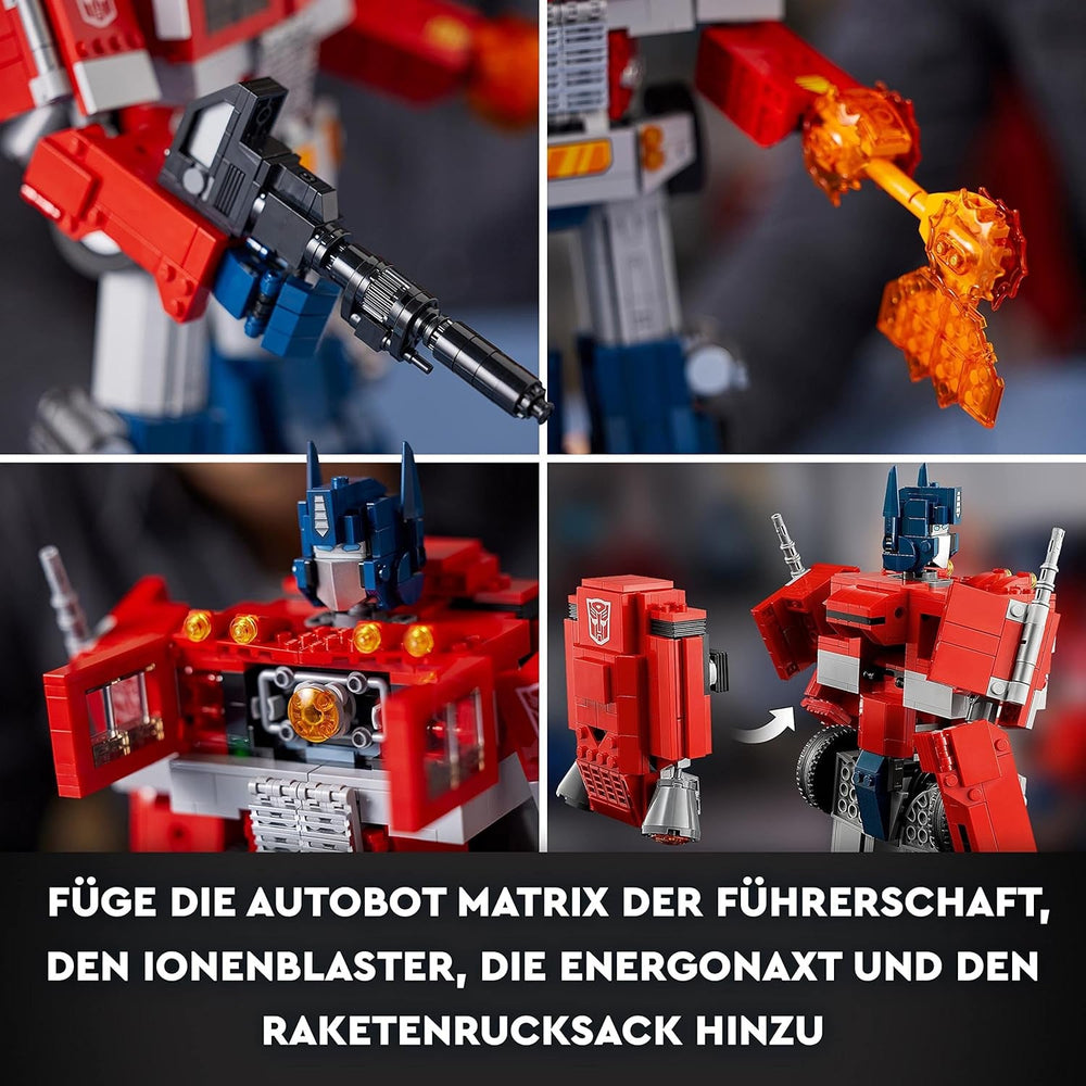 LEGO 10302 Icons Optimus Prime Set, Figura de Robot 2 en 1 y Modelo de Camión, Kit de Modelo de Juguete Transformers para Adultos, Regalo de Cumpleaños o Navidad para Hombres, Mujeres, Ella y Él Juegos de Construcción Besuche den LEGO-Store