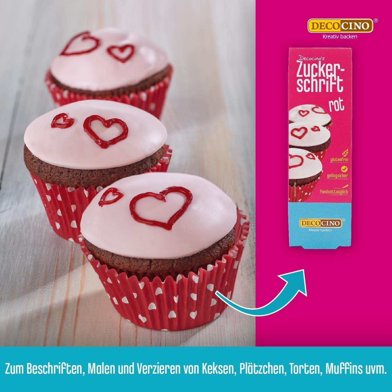 Decocino Inscripționare Zahăr în Roșu – Inscripționare Colorant Alimentar – Tub Practic pentru Etichetarea Fondantului și Glazurii – Decorațiuni de Coacere pentru Torturi, Torturi și Cupcakes! (Pachet de 2)