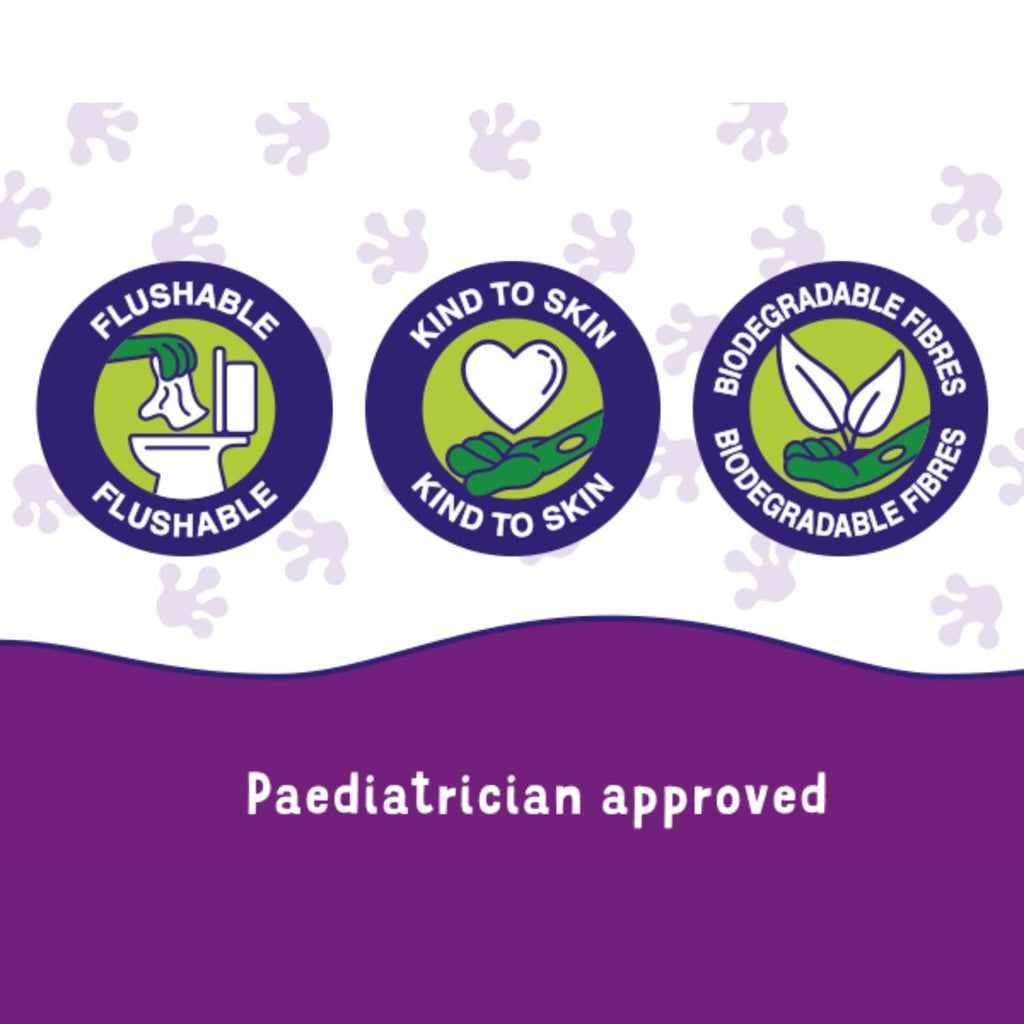 Șervețele umede Melon - spălabile - fabricate din 95% apă - fără parfum - fără plastic - testate dermatologic - Șervețele umede fabricată din 100% material celuloză vegetală - 12X60 șervețele