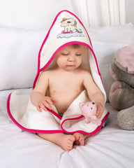 LAYNENBURG Toalla de baño con capucha Premium Baby, 100% algodón - Oeko TEX, 80 x 80 cm Madre e Hijo Naty Shop