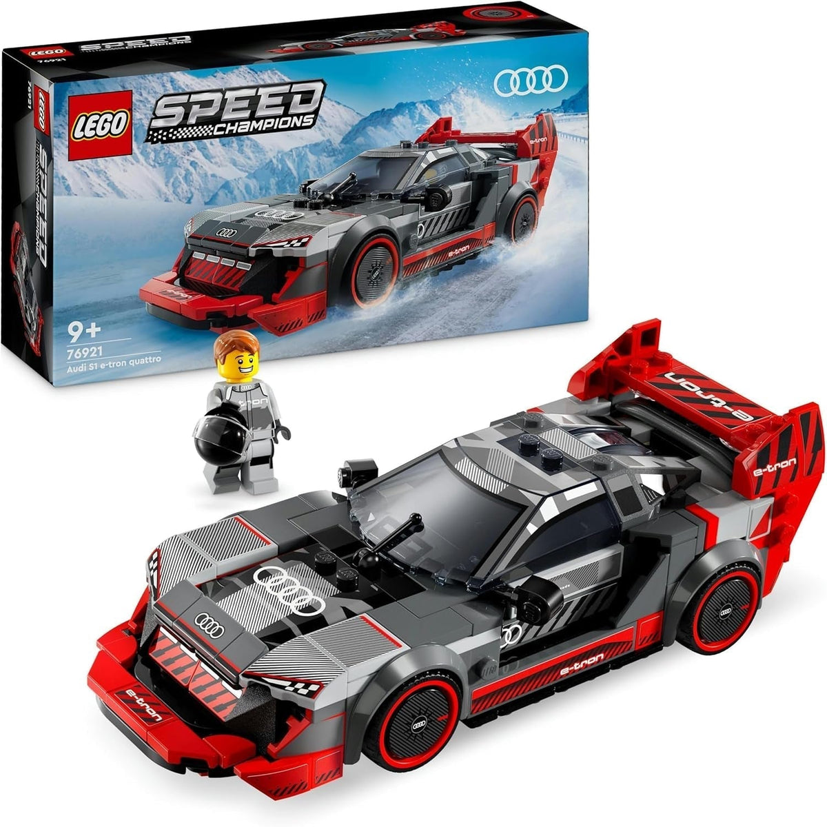 LEGO Speed Champions Juego de coches de carreras Audi S1 E-Tron Quattro con juguetes para construir, jugar y exhibir, modelo de coche para niños, regalo para niños y niñas de 9 años 76921 Juegos de construcción Besuche den LEGO-Store Single