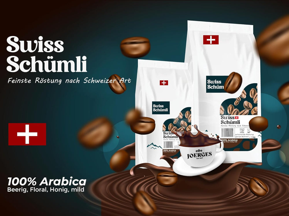 Din peste 175 de ani de experiență: Boabe de cafea Schwiizer Schüümli Swiss Schümli 1kg – Prăjire ușoară pentru o cafea Schümli fină, cremă perfectă, intensitate 2/5, aciditate 1/5 – pentru o adevărată savurare a cafelei
