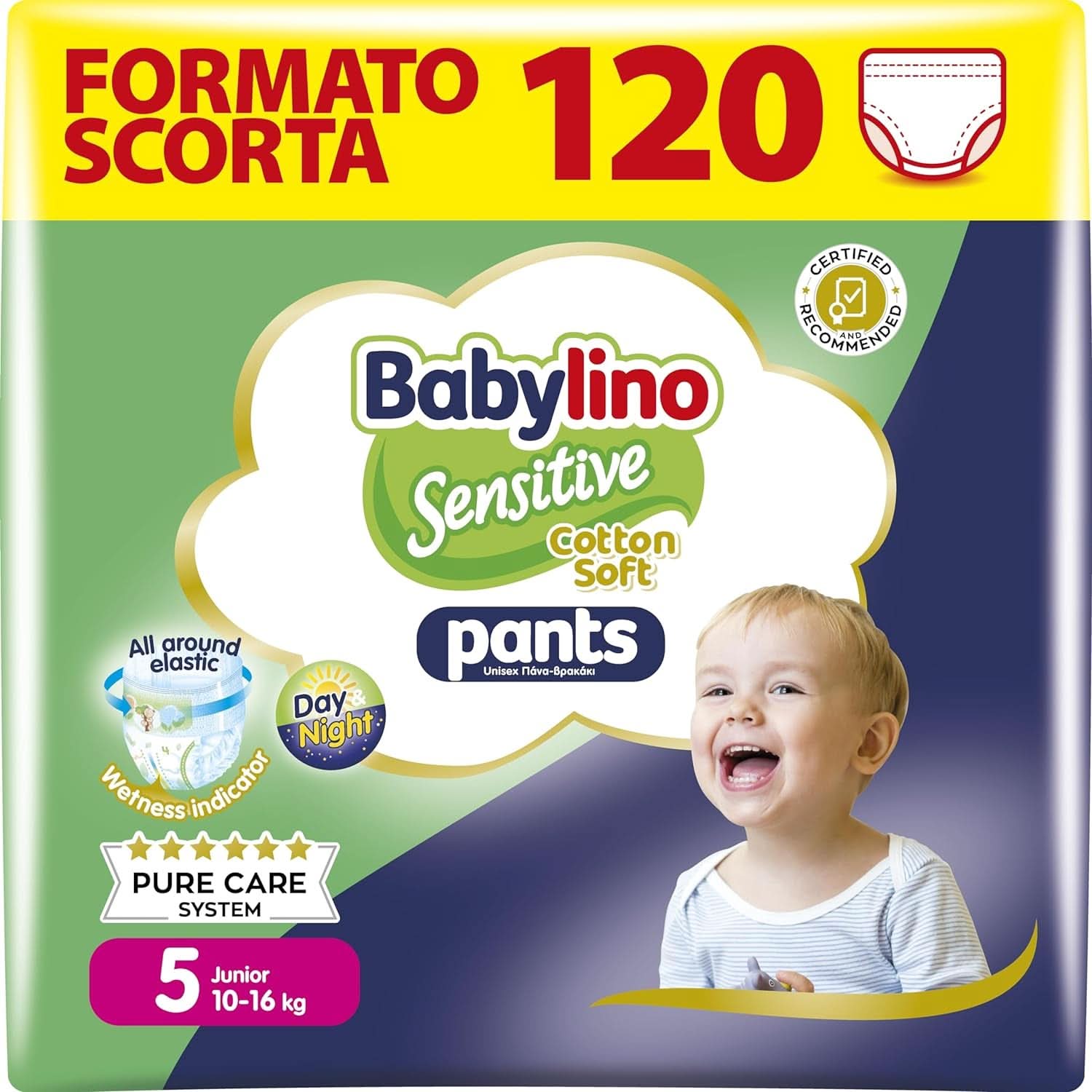 BabyLino, Scutece sensibile din bumbac moale, diverse marimi Mama si Copilul Naty Shop 5 (120 buc)