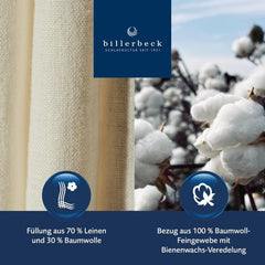 Billerbeck Lina Edredón superligero - Edredón de lino - 155 X 220 Cm - Edredón de verano, edredón refrescante, edredón ligero de verano - 70% lino, 30% algodón, blanco Edredones y edredones Naty Shop