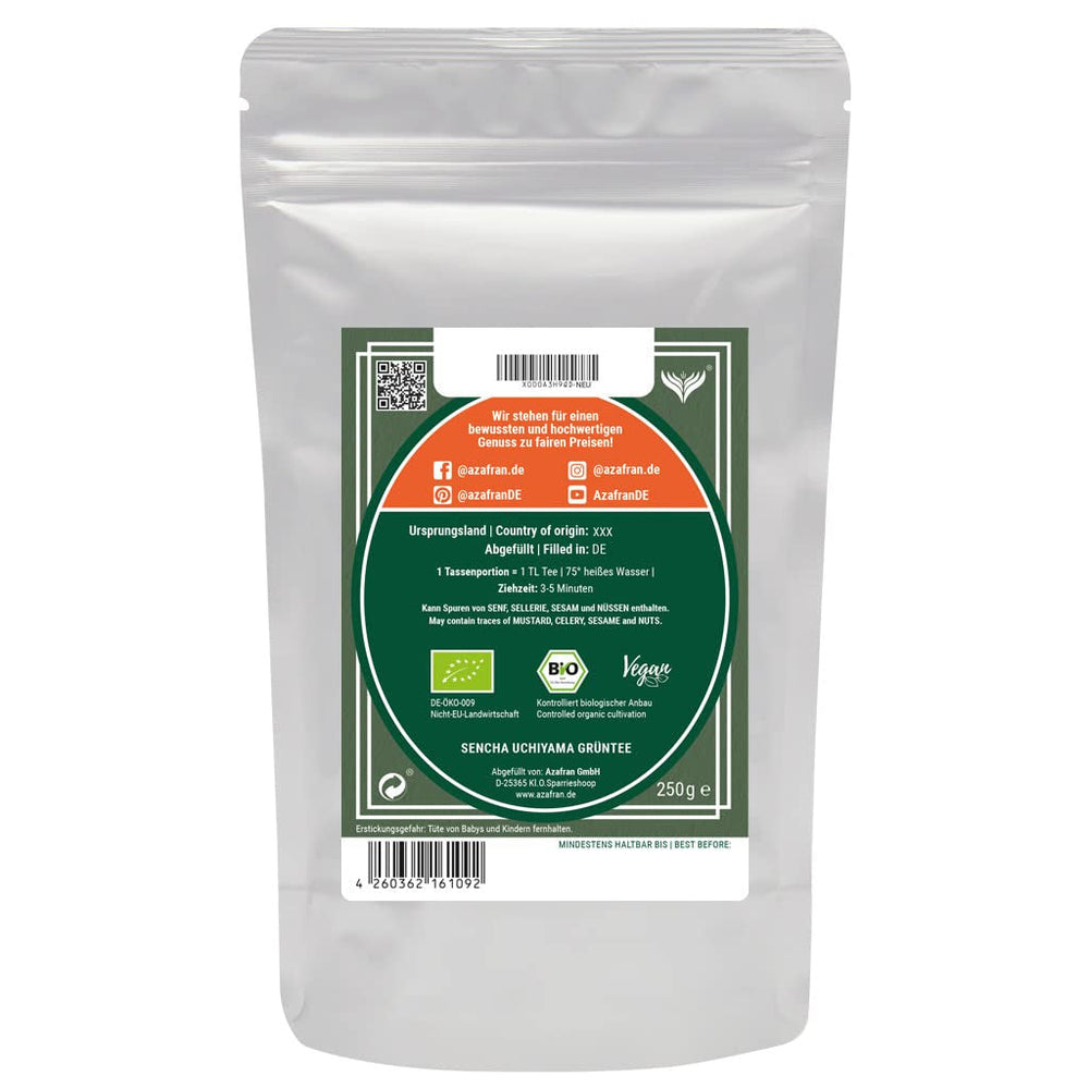 Ceai verde Azafran - Ceai verde Sencha organic vrac tăiat - Original Uchiyama din Japonia 250 g