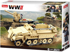 WWII - Deutsches Halbkettenfahrzeug [M38-B0695], Spielset , Klemmbausteine, Soldaten, mit Spielfigur, Army WWII, Für Kinder ab 4 Jahren, Sluban SL95566