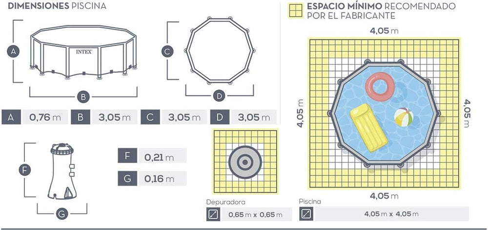 Piscina con estructura metálica de 3 m x 76 cm con bomba depuradora 4485 litros azul 305 x 76 cm 28202UK