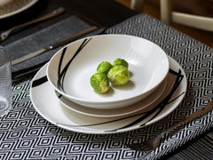 Serviciu de masă Graphic, 18 piese pentru 6 persoane, porțelan, alb