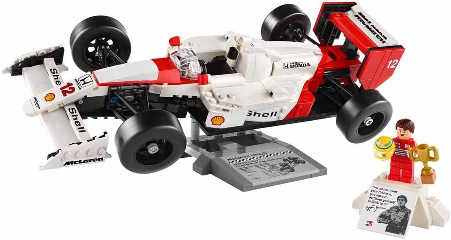 LEGO Icons Juego de modelos de auto Mclaren MP4/4 y Ayrton Senna, kit de auto de carreras de F1 para adultos con minifigura de corredor, coleccionable, idea de regalo para hombres, mujeres, él y ella 10330 Juegos de construcción Besuche den LEGO-Store