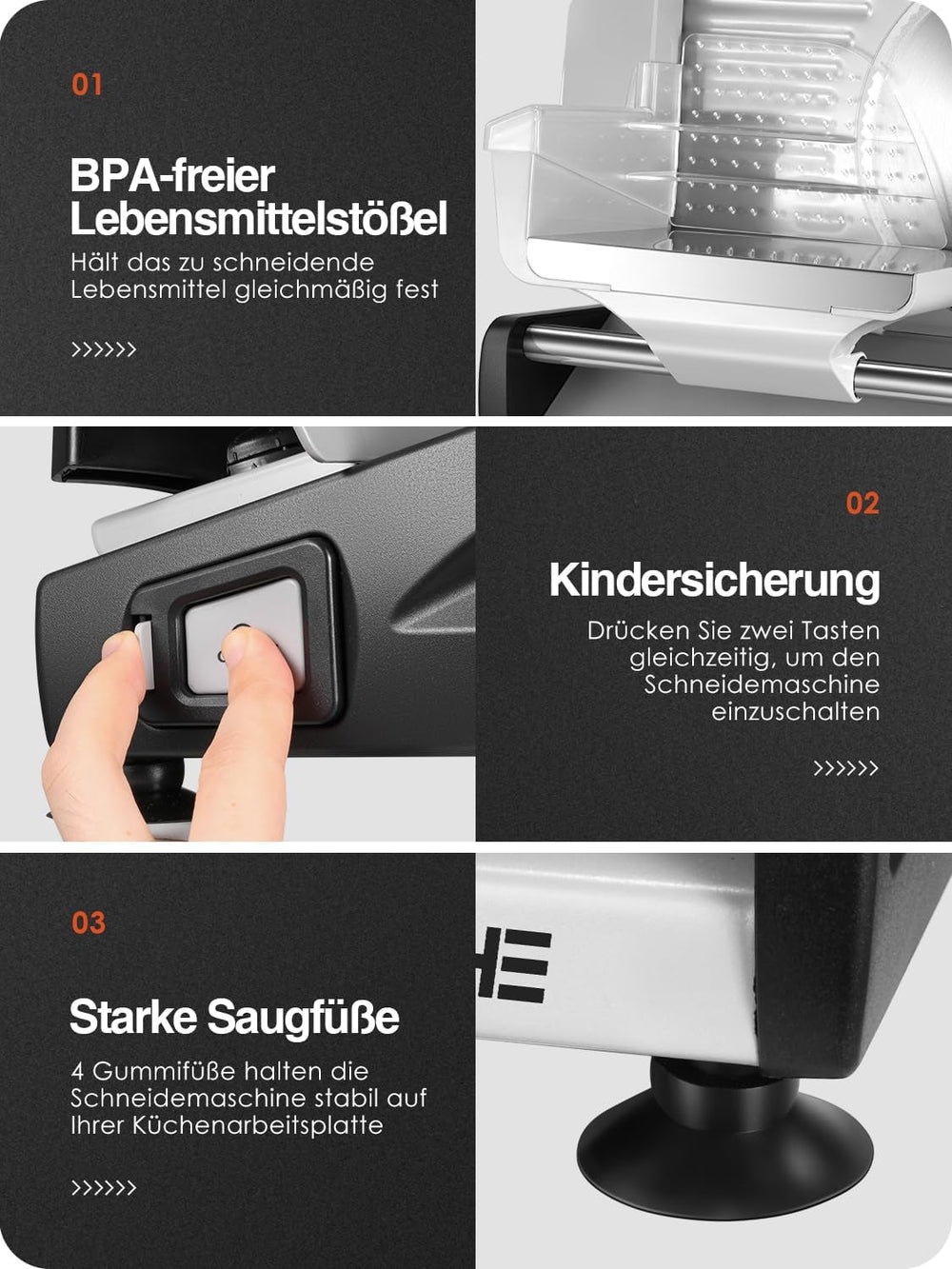 YASHE SL-518, rebanadora de pan, 2 cuchillas extraíbles, espesor regulable 0 - 15 mm Ralladores y Rebanadores Naty Shop