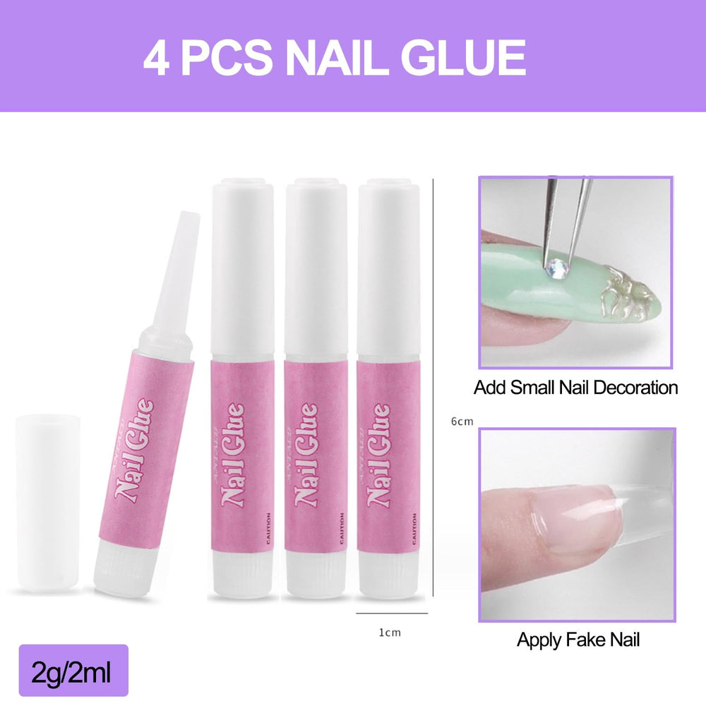 Unghii false cu acoperire completă, pachet de 504, 12 mărimi, unghii false cu lipici de unghii, unghii artificiale acrilice cu cutie de depozitare pentru saloane de unghii și artă unghii DIY acasă (pătrat)