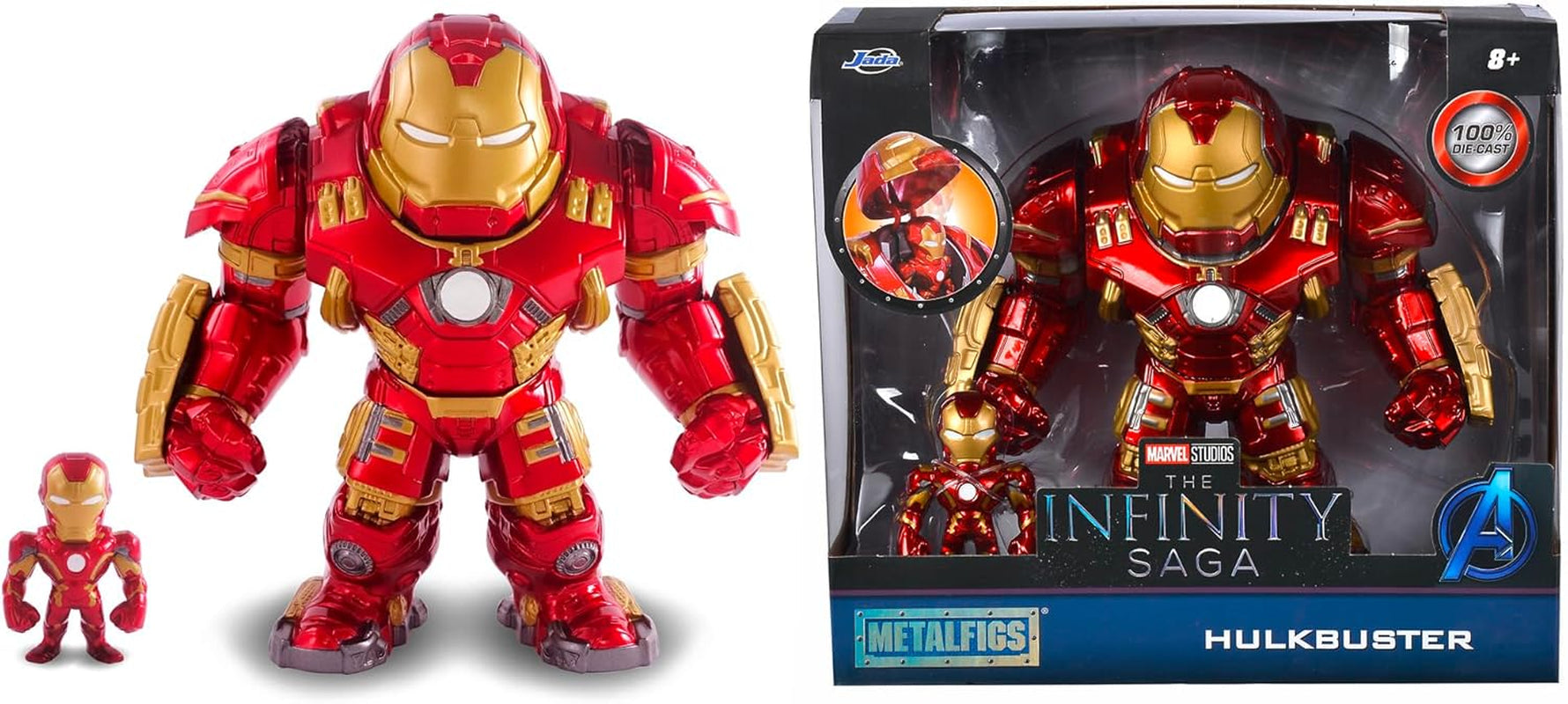 Jada Toys Marvel Figura Hulkbuster & Ironman, Casco Abierto y Cerrado, Figuras Coleccionables, Set, Die-Cast, Rojo, Tamaño: 6 pulgadas Hulkbuster y 2 pulgadas Ironman Figuras de acción Naty Shop
