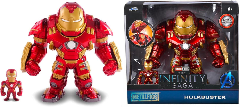 Jada Toys Marvel Figura Hulkbuster & Ironman, Casco Abierto y Cerrado, Figuras Coleccionables, Set, Die-Cast, Rojo, Tamaño: 6 pulgadas Hulkbuster y 2 pulgadas Ironman Figuras de acción Naty Shop
