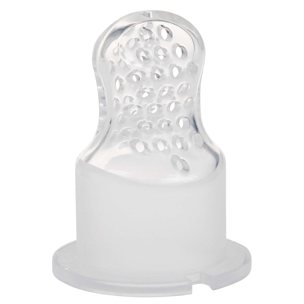 Nuby - Hrănitoare de fructe din silicon Nibbler - Hrănitoare de fructe pentru bebeluși de 6 luni și copii mici - Inel de dentiție pentru fructe, legume și piure - Fără BPA - Roz - 6+ luni