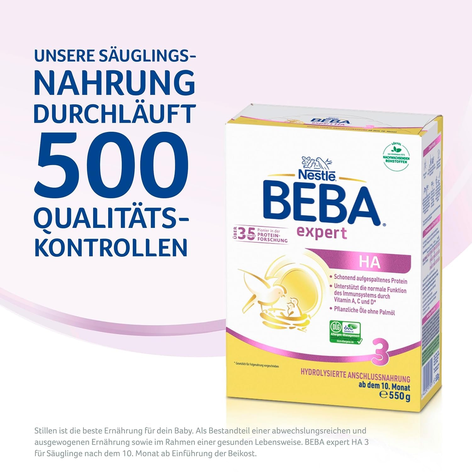 BEBA expert HA 3 Fórmula de continuación hidrolizada, a partir de 10 meses, 1 paquete (1 x 550 g)