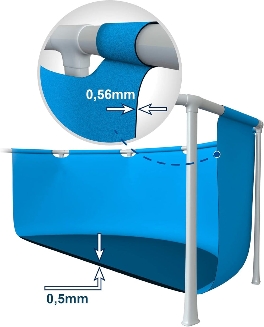 Intex 28266NP - Piscina elevada rectangular con estructura, 1662 L, acero y PVC, rosa, 220x150x60 cm