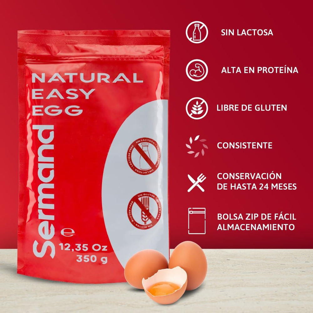 Eiklarpulver (350g) | Getrocknetes Eiklar Pulver | Eialbumin para Backen & Kochen | Ohne Zusatztoffe | Envasado en bolsa con cremallera sin lactosa