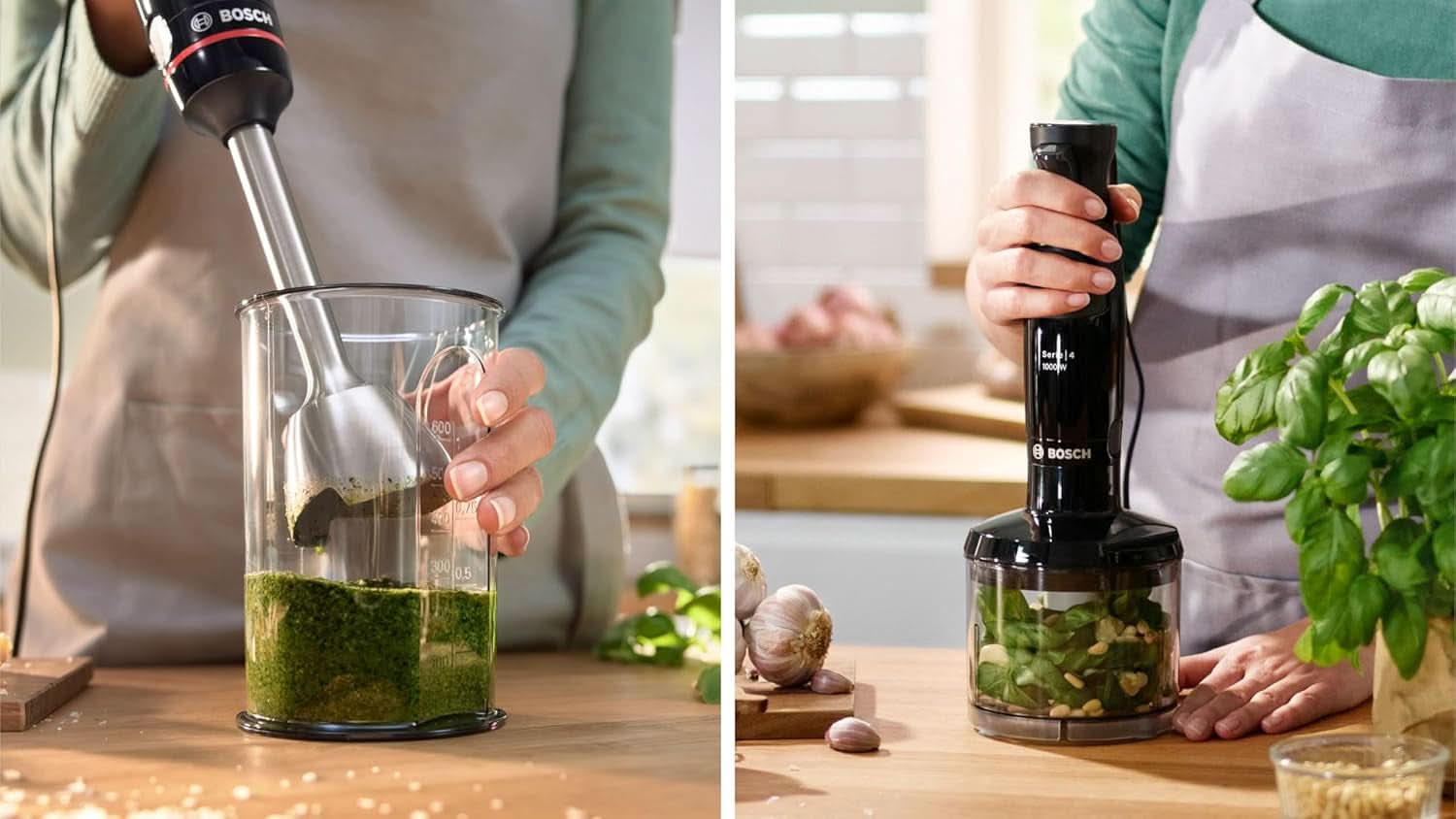 Bosch Batidora de pie Ergomaster Serie 4, 1000 Watt, Edelstahl-Mixstab, Zerkleinerer, Mix-/Messbecher, Schwarz Kitchen Naty Shop