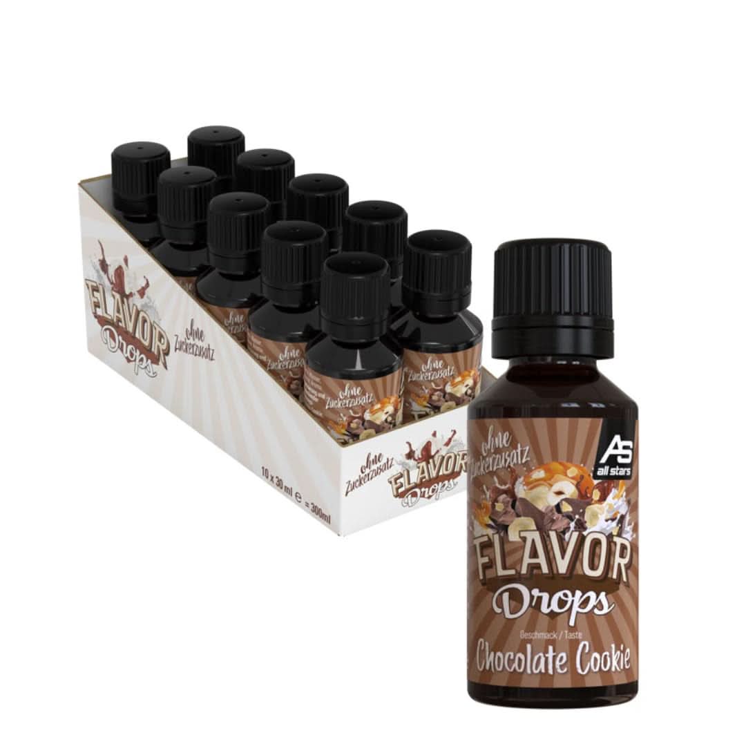 ALL STARS Flavor Drops, Gotas aromatizadas sin azúcares añadidos y sin calorías - Dulzor y sabor para alimentos, 30 ml Edulcorantes Naty Shop Tarta de chocolate 10 x 30 ml