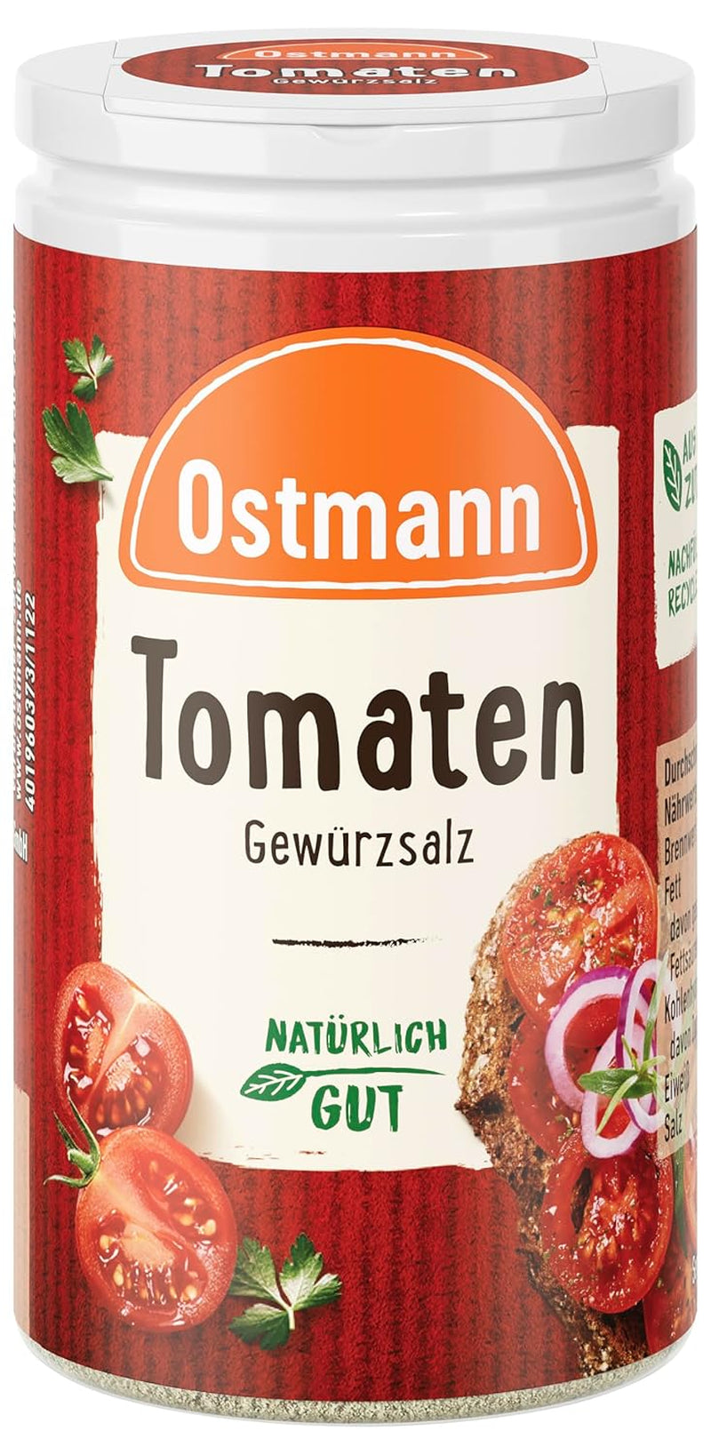Ostmann Gewürze - Tomate Gewürzsalz | Perfecto para condimentar ensalada de tomate y bruschetta 60 g en Der Streudose