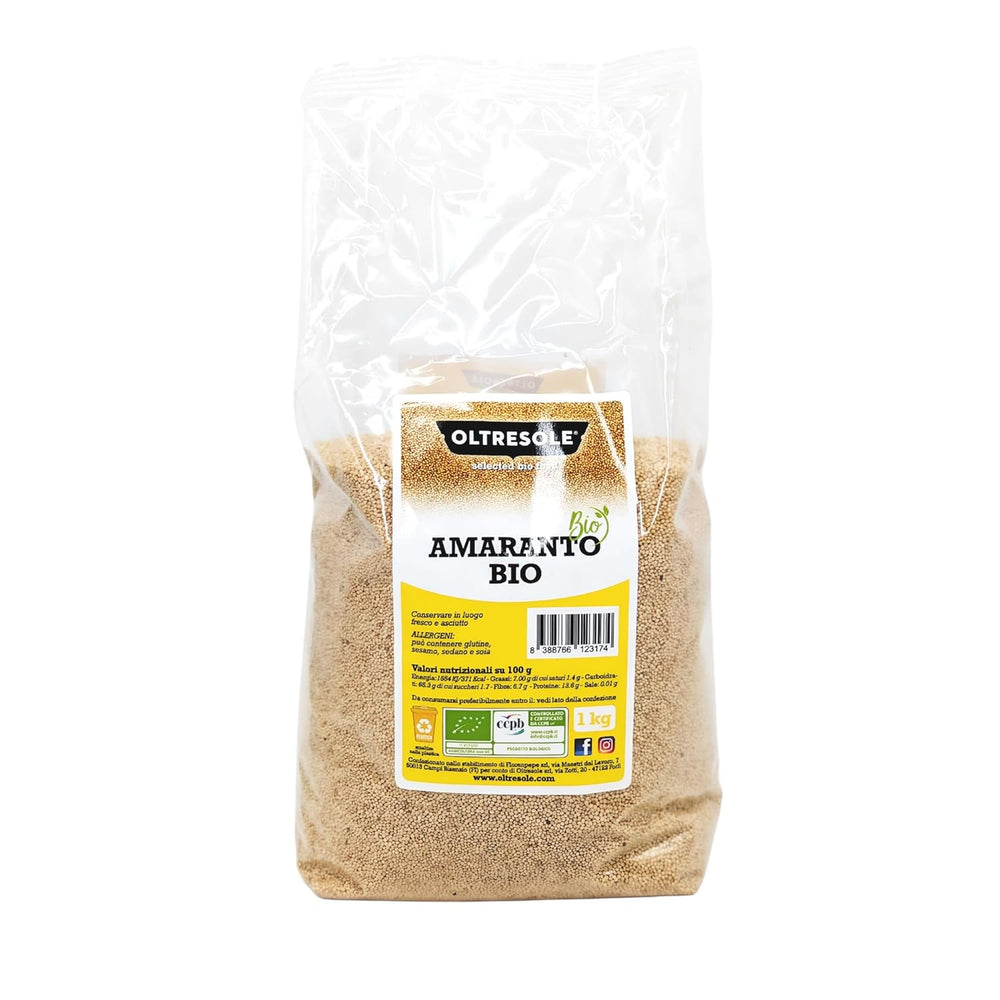 Amaranto orgánico 5 kg, granos crudos en granos, semillas de cultivos orgánicos controlados, rico en fibra, minerales y vitaminas, paquete económico