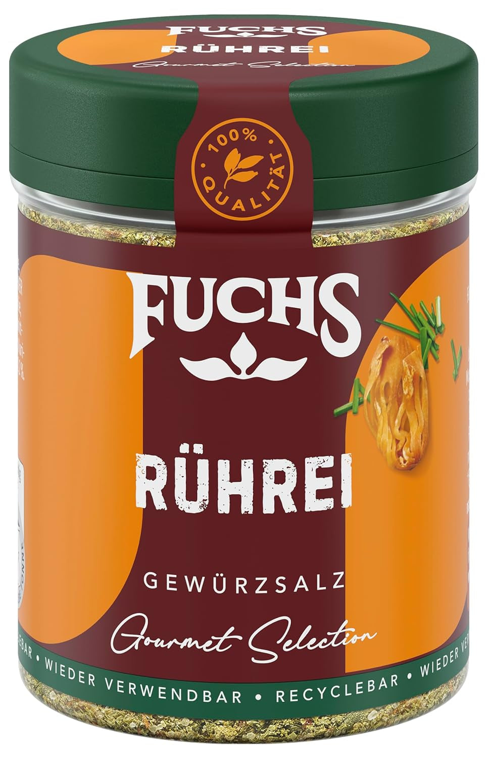 Fuchs Gourmet Selection Klassisch/Heimisch – Bratkartoffel Gewürzsalz, nachfüllbares Kartoffel Gewürz, Salz zum Würzen von Brat- & Ofenkartoffeln, Pommes Frites & Co, vegano, 70 g
