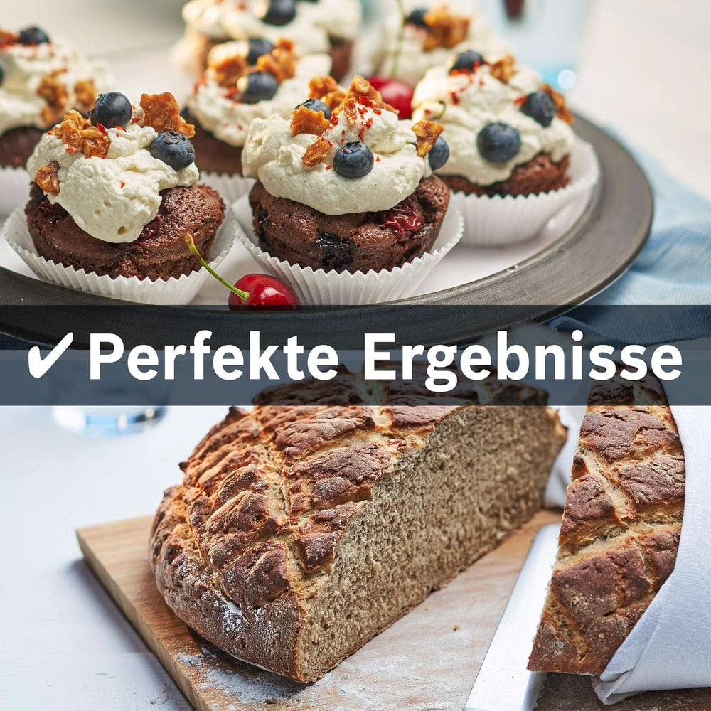 Bosch Hausgeräte Handrührer Clevermixx MFQ24200, 2 Rührbesen, 2 Spülmaschinengeeignet, 4 Stufen, Leicht, Leise, 400 W Weiß/Edelstahl Cocina Naty Shop